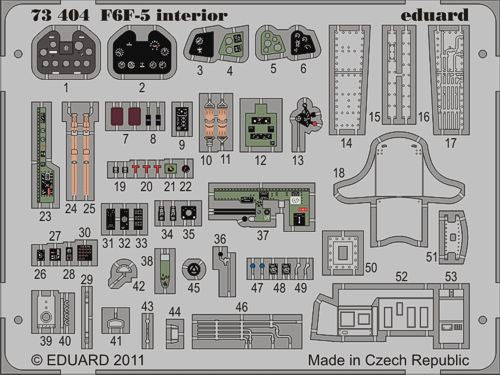 Grumman F6F-5 Hellcat interior (self adhesive) (designed to be used with Cyber-Hobby and Dragon kits) {Now out of production. Only available whilst Eduard have stock}