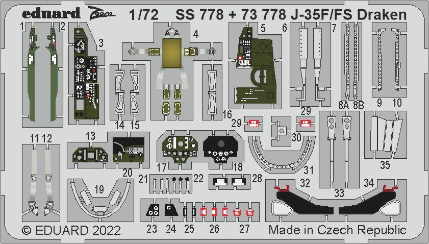Saab J-35F/FS Draken (designed to be used with Hasegawa and Hobby 2000 kits)