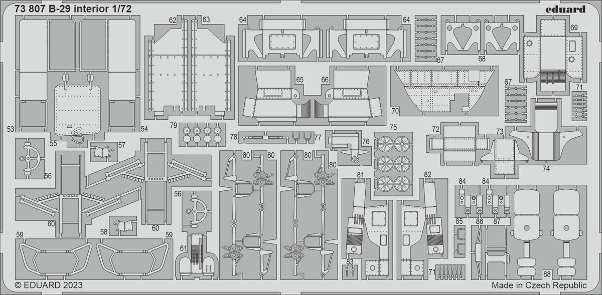 Boeing B-29 Superfortress interior (designed to be used with Academy and Hobby 2000 kits)