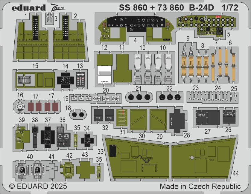 Consolidated B-24D Liberator cockpit & engines 1/72 (designed to be used with Airfix kits)