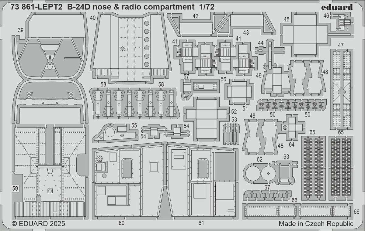 Consolidated B-24D Liberator nose & radio compartment 1/72 (designed to be used with Airfix kits)