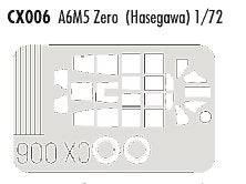 Mitsubishi A6M5 Zero canopy frame paint mask (designed to be used with Hasegawa kits) (made from yellow Japanese produced Kabuki tape)