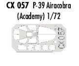 Bell P-39Q/N Airacobra canopy frame paint mask (designed to be used with Academy kits) (made from yellow Japanese produced Kabuki tape)