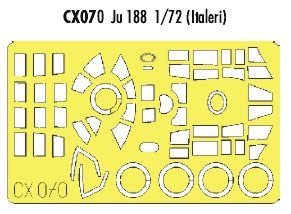 Junkers Ju-188 canopy frame and wheels etc (designed to be used with Italeri kits) (made from yellow Japanese produced Kabuki tape)