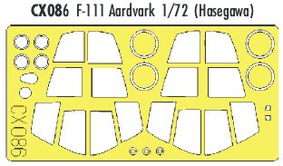 General-Dynamics F-111 Aardvark canopy frame paint mask (designed to be used with Hasegawa kits) (made from yellow Japanese produced Kabuki tape)