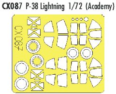 Lockheed P-38J Lightning (designed to be used with Academy kits) (made from yellow Japanese produced Kabuki tape)