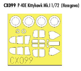 Curtiss P-40E Kittyhawk/Warhawk Mk.I (designed to be used with Hasegawa kits) (made from yellow Japanese produced Kabuki tape)