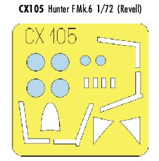 Hawker Hunter F.6 canopy frame paint mask (designed to be used with Revell kits) (made from yellow Japanese produced Kabuki tape)