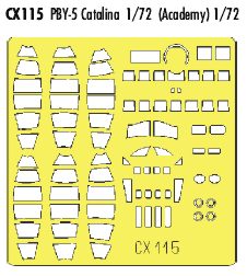 Consolidated PBY-5A Catalina canopy frame paint mask (designed to be used with Academy and Hobby 2000 kits) (made from yellow Japanese produced Kabuki tape)