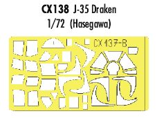 Saab J-35 'Draken' (designed to be used with Hasegawa and Revell kits) (made from yellow Japanese produced Kabuki tape)[J-35J J-35O RF-35 J-35F J-35OEE JAS-39D JAS-39C]
