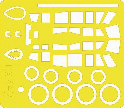 Dornier Do-217J/Do-217N canopy frame paint mask (designed to be used with Italeri kits) (made from yellow Japanese produced Kabuki tape)