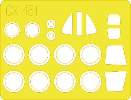 BAC TSR-2 canopy frame paint mask (designed to be used with Airfix kits) (made from yellow Japanese produced Kabuki tape)