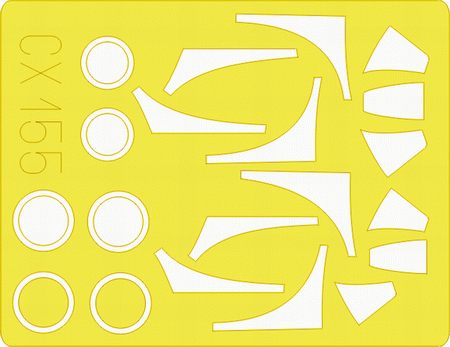 North-American F-86F Sabre canopy frame paint mask (designed to be used with Academy kits) (made from yellow Japanese produced Kabuki tape)