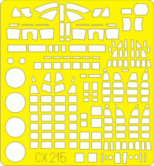 Petlyakov Pe-8 canopy frame paint mask (designed to be used with Zvezda kits) (made from yellow Japanese produced Kabuki tape)