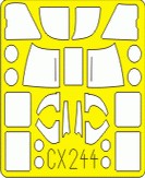Sikorsky HH-60 canopy frame paint mask (designed to be used with Hobby Boss kits) (made from yellow Japanese produced Kabuki tape)