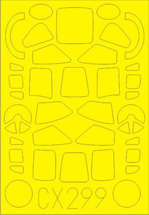 Vickers Valiant Mk.1 canopy frame paint mask (designed to be used with Airfix kits) (made from yellow Japanese produced Kabuki tape)