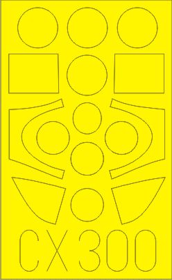 Supermarine Spitfire Pr Mk.XIX canopy frame paint mask (designed to be used with Airfix kits) (made from yellow Japanese produced Kabuki tape)