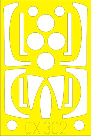 Grumman F-14A Tomcat canopy frame paint mask (designed to be used with Hobby Boss kits) (made from yellow Japanese produced Kabuki tape)