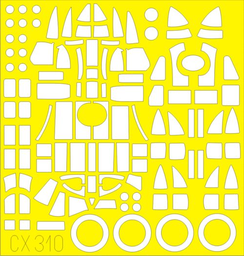 Handley-Page Halifax B Mk.I canopy frame paint mask (designed to be used with Revell kits) (made from yellow Japanese produced Kabuki tape)