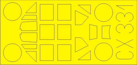 Messerschmitt Bf-109E-4/E-4 canopy frame paint mask (designed to be used with Airfix kits) (made from yellow Japanese produced Kabuki tape)