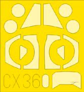 de Havilland Vampire T.11 canopy frame paint mask (designed to be used with Airfix kits) (made from yellow Japanese produced Kabuki tape)