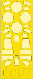 Gloster Gladiator Mk.I canopy frame paint mask (designed to be used with Airfix kits) (made from yellow Japanese produced Kabuki tape)