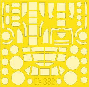 Martin PBM-5A Mariner [PBM-5A] canopy frame paint mask (designed to be used with Academy and Minicraft kits) (made from yellow Japanese produced Kabuki tape)