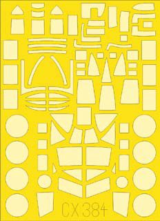 Focke-Wulf Fw-200C-4 canopy frame paint mask (designed to be used with Trumpeter kits) (made from yellow Japanese produced Kabuki tape) [Fw-200C-3/Fw-200C-8/Fw-200C-9]
