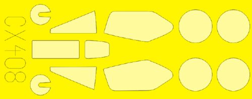BAC/EE Lightning F.6 canopy frame paint mask (designed to be used with Airfix kits) (made from yellow Japanese produced Kabuki tape)