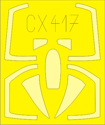 McDonnell F-4J Phantom canopy frame paint mask (designed to be used with Academy kits) (made from yellow Japanese produced Kabuki tape)