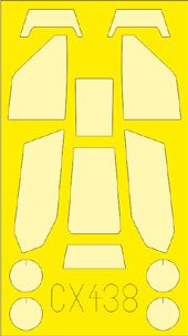 Bell/Boeing AH-64D Apache Block II canopy frame paint mask (designed to be used with Academy kits) (made from yellow Japanese produced Kabuki tape)
