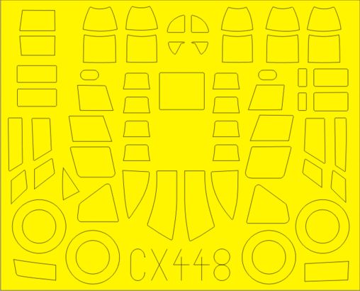Bristol Blenheim Mk.IF canopy frame paint mask (designed to be used with Airfix kits) (made from yellow Japanese produced Kabuki tape)