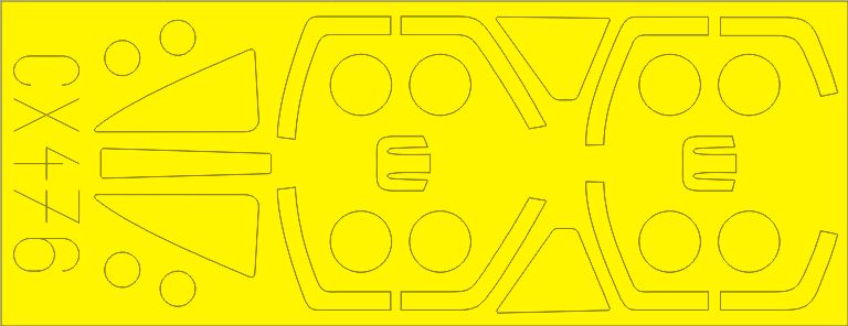 Dassault_Mirage F.1B canopy frame paint mask (designed to be used with Special Hobby kits)