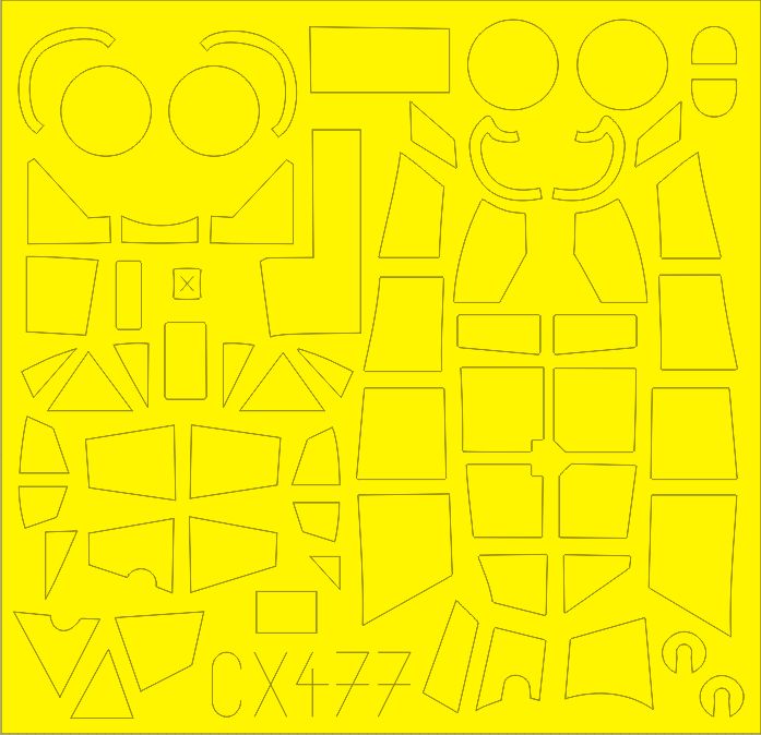 Dornier Do-17Z-2 canopy frame paint mask (designed to be used with ICM UA UK kits)