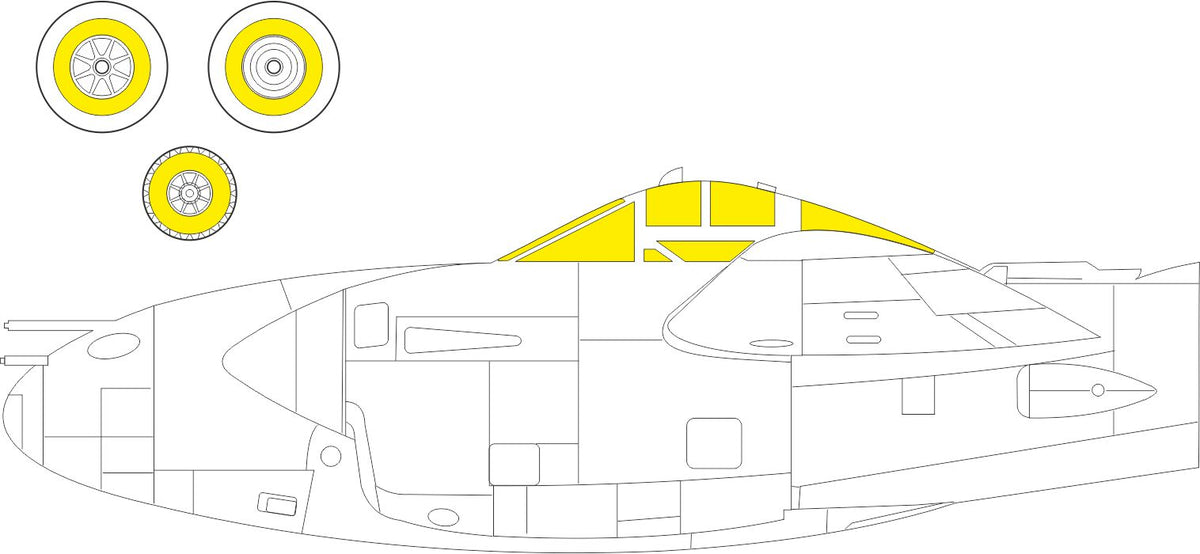 Lockheed P-38J Lightning (designed to be used with Dragon and Hobby 2000 kits) (made from yellow Japanese produced Kabuki tape)