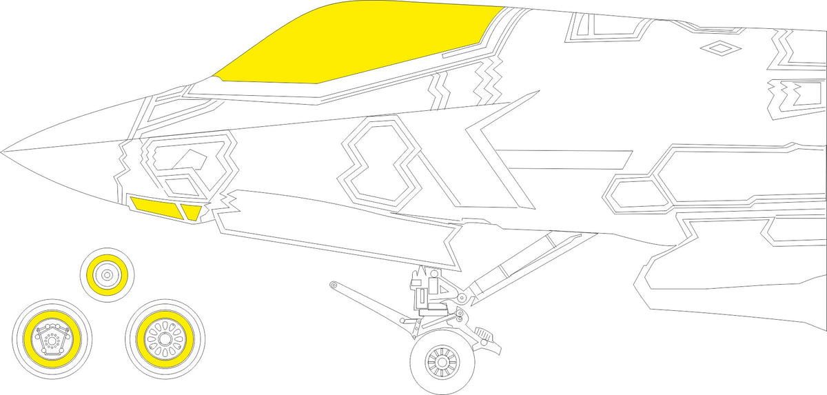 Lockheed-Martin F-35B Lightning 1/72 (designed to be used with Tamiya kits) (made from yellow Japanese produced Kabuki tape)