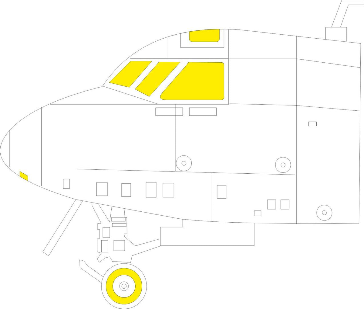 Grumman E-2C Hawkeye 1/72 (designed to be used with Heller kits) (made from yellow Japanese produced Kabuki tape)