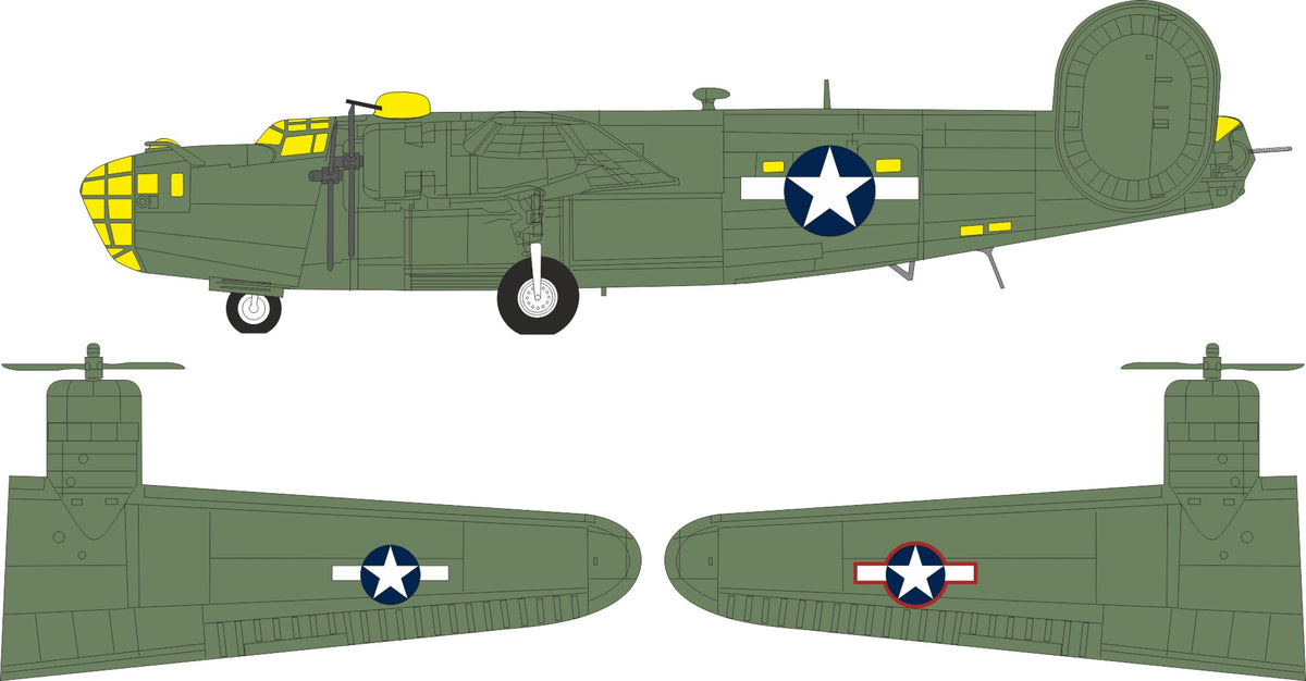 Consolidated B-24D Liberator US national insignia 1/72 (designed to be used with Airfix kits)