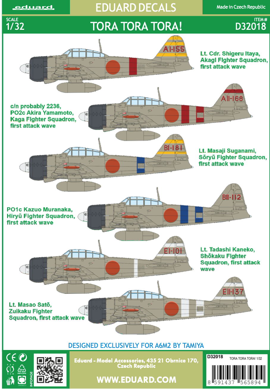 Mitsubishi A6M2 Zero TORA TORA TORA! (designed to be used with Tamiya kits)