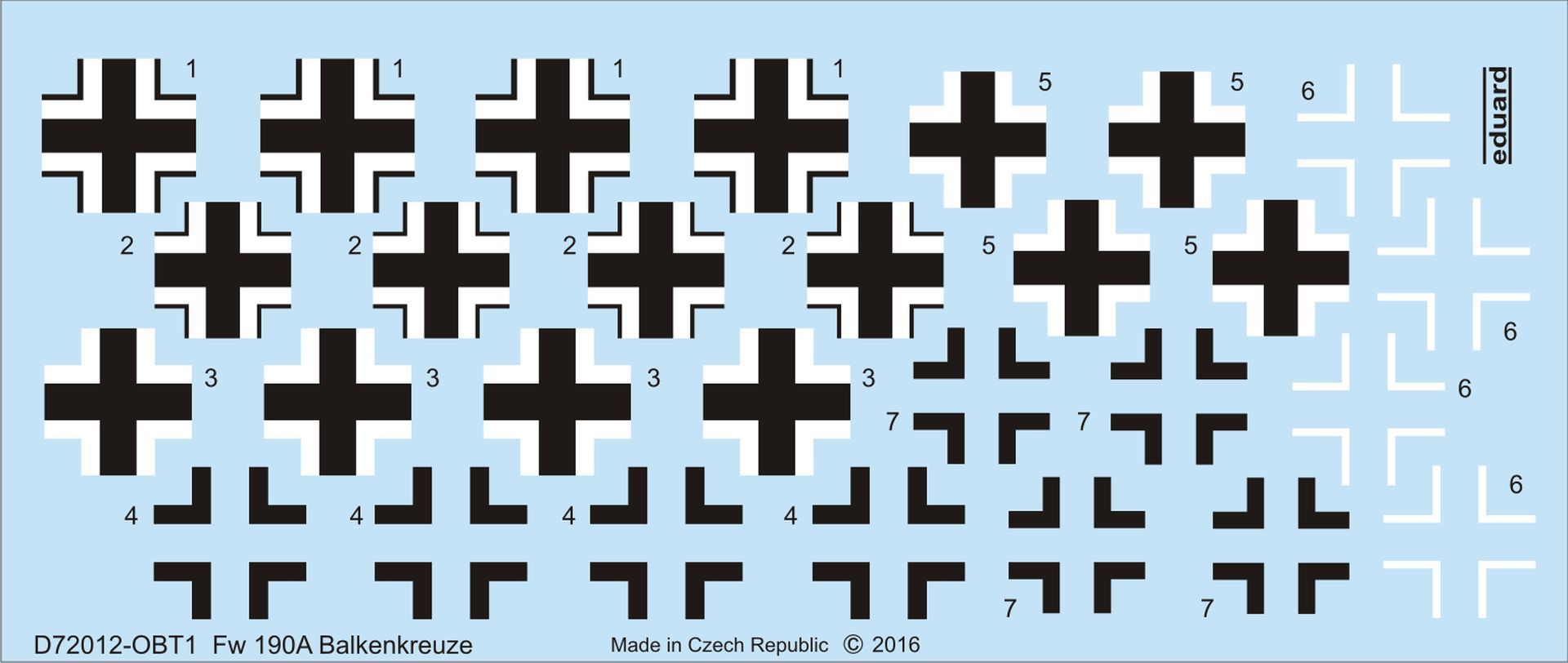 Focke-Wulf Fw-190A-5/Fw-190A-8 Balkenkreuze (designed to be used with Eduard kits) German National Insignia [Fw-190A-8/R2]