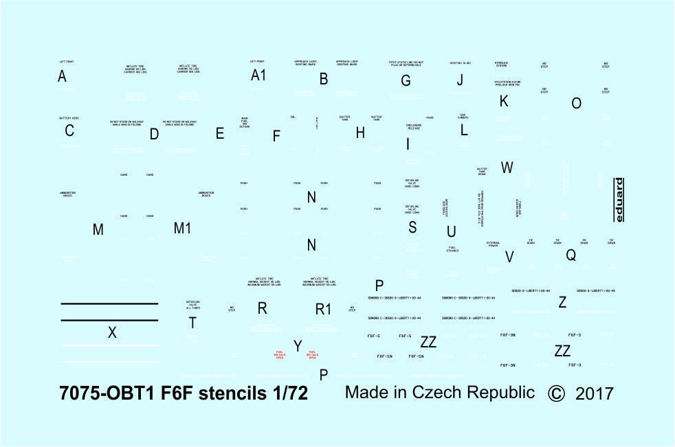 Grumman F6F-3/F6F-5 Hellcat stencils