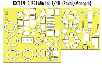 North-American B-25J Mitchell (designed to be used with Monogram and Revell kits) (made from yellow Japanese produced Kabuki tape)
