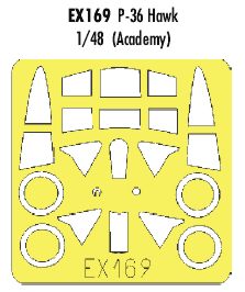 Curtiss P-36 Hawk (designed to be used with Academy kits) (made from yellow Japanese produced Kabuki tape)