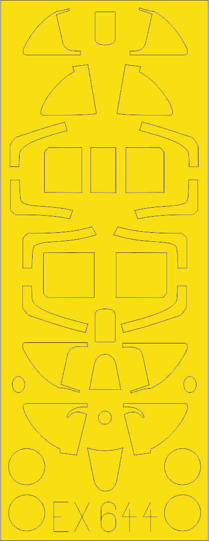 Supermarine Spitfire Mk.1 TFace canopy frame paint mask (inside & outside) (designed to be used with Tamiya kits) (made from yellow Japanese produced Kabuki tape)