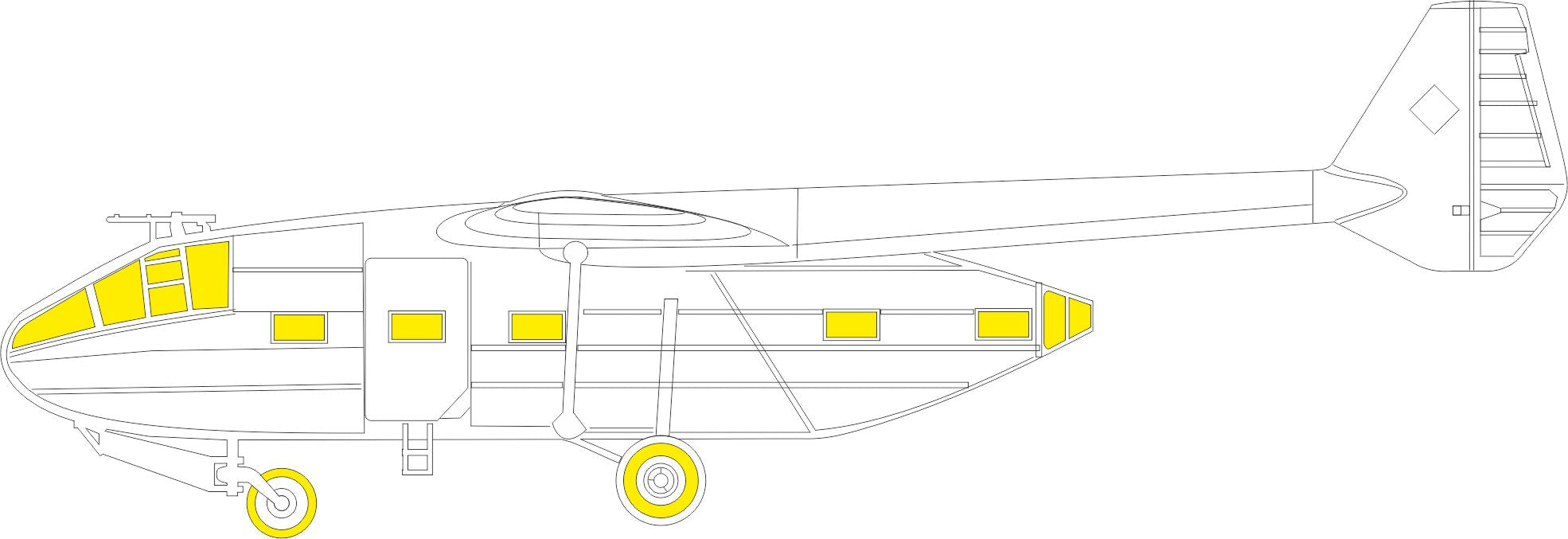Gotha Go-242B TFace canopy frame paint mask (inside & outside) (designed to be used with ICM UA UK kits) (made from yellow Japanese produced Kabuki tape)