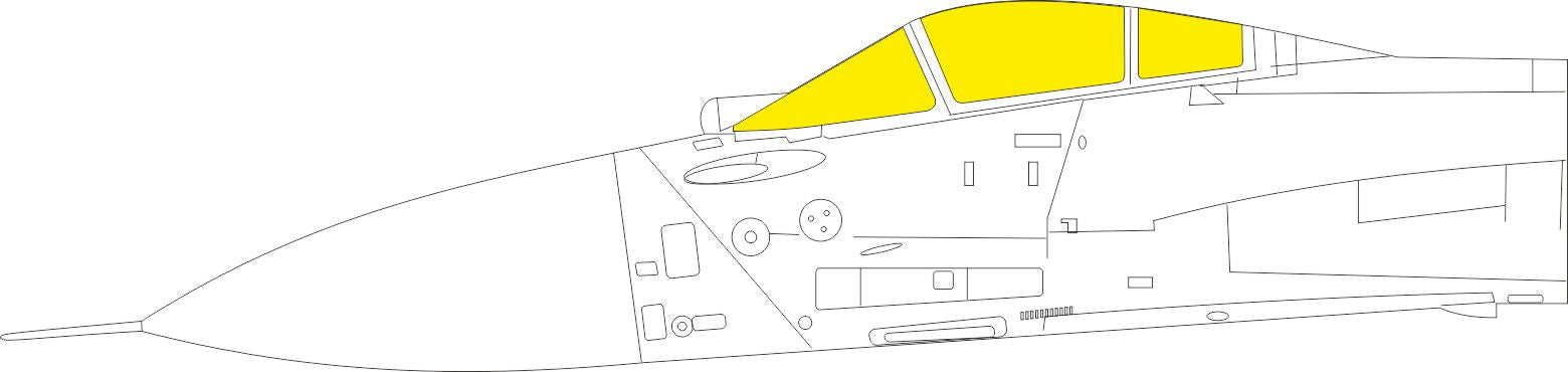 Sukhoi Su-27K TFace canopy frame paint mask (inside & outside) (designed to be used with Minibase kits)