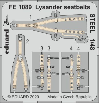 Westland Lysander seatbelts STEEL (designed to be used with Eduard and Gavia kits)