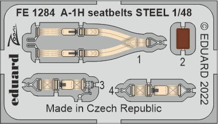 Douglas A-1H Skyraider seatbelts STEEL (designed to be used with Tamiya kits)