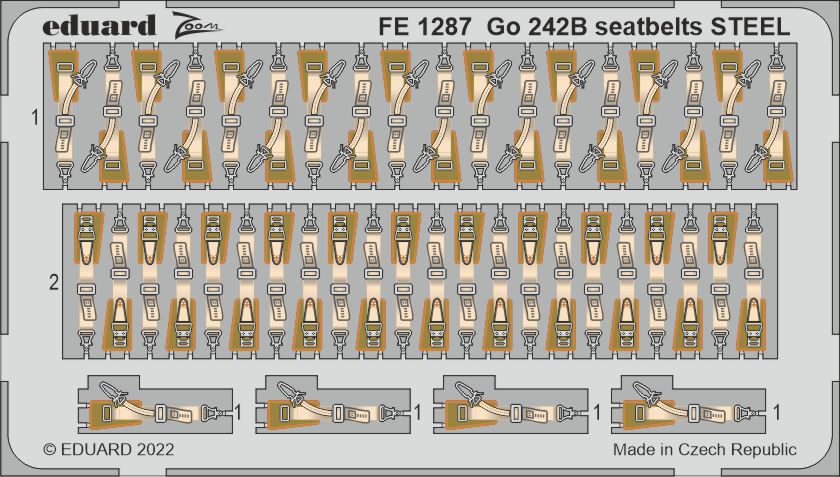 Gotha Go-242B seatbelts STEEL (designed to be used with ICM UA UK kits)