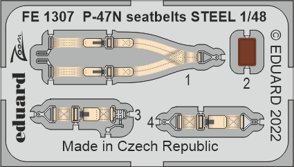 Republic P-47N Thunderbolt seatbelts STEEL (designed to be used with Academy kits)